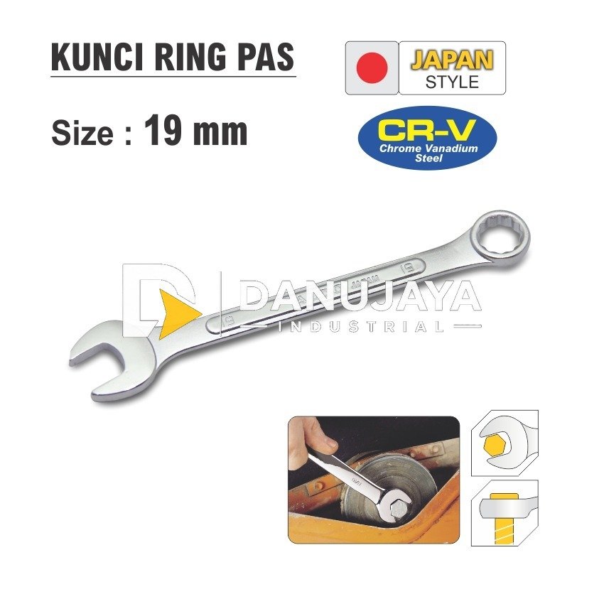 KUNCI RING PAS RATCHET 6 PCS 8 - 19 MM VARGO / RACHET SPANNER SET / KUNCI RINGPAS /COMBINATION RATCHET MERK ALDO