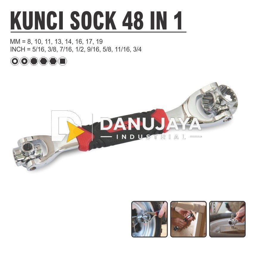 KUNCI SOCK KOMBINASI 48 IN 1 / SOK / KUNCI SOK PAS MULTIFUNGSI ALDO