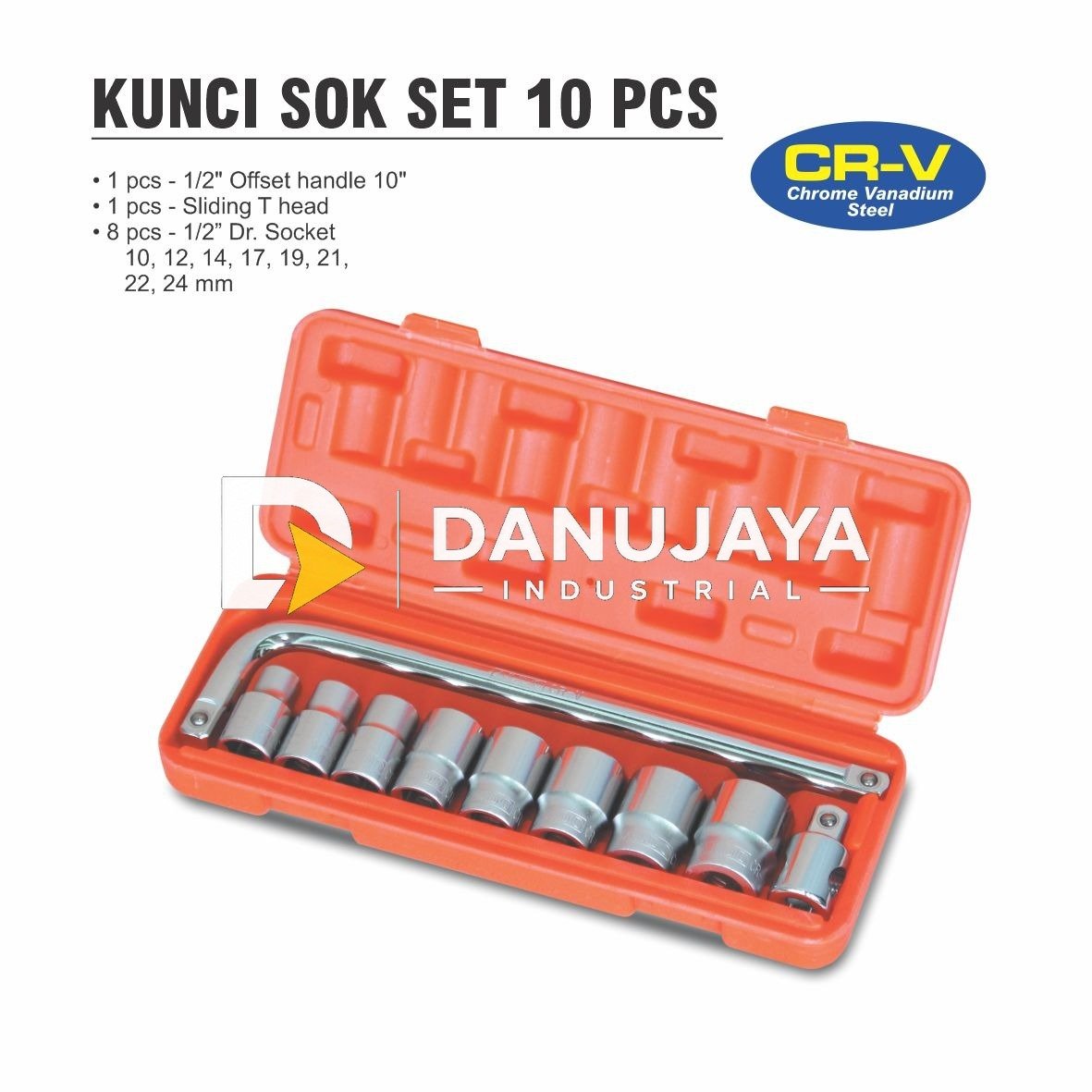 KUNCI SOCK SET 10 PCS 1061 / KUNCI SOK SET 10 PCS CR-V / SOCK SET KUNCI / SOCKET WRENCH SET ALDO