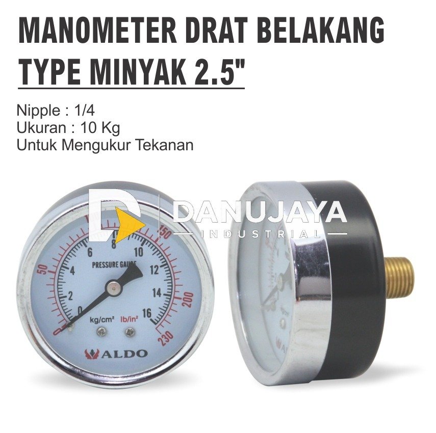 MANOMETER MINYAK TYPE MINYAK 4" / OIL PRESSURE GAUGE MERK ALDO