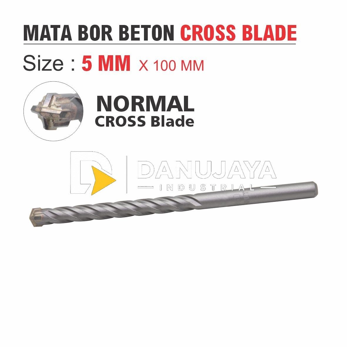 MATA BOR BETON CROSS BLADE NORMAL / MASONRY DRILL BIT CROSS BLADE / MATA BOR TEMBOK MERK ALDO