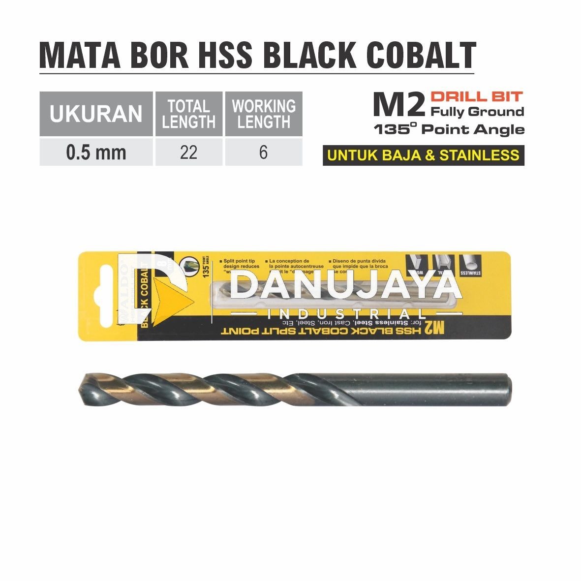 MATA BOR BLACK COBALT 0.5 MM - 0.9 MM / MATA BOR BESI STAINLESS ALDO
