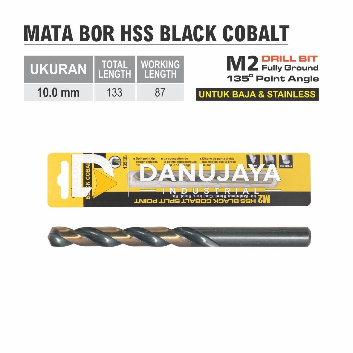MATA BOR BLACK COBALT UKURAN 1.0 - 7.5 MM MERK ALDO
