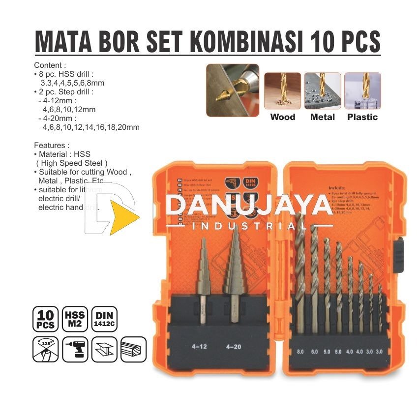 MATA BOR KIPAS SET 9 PCS / TURBO BORE SPADE BITS / PELUBANG KAYU ALDO