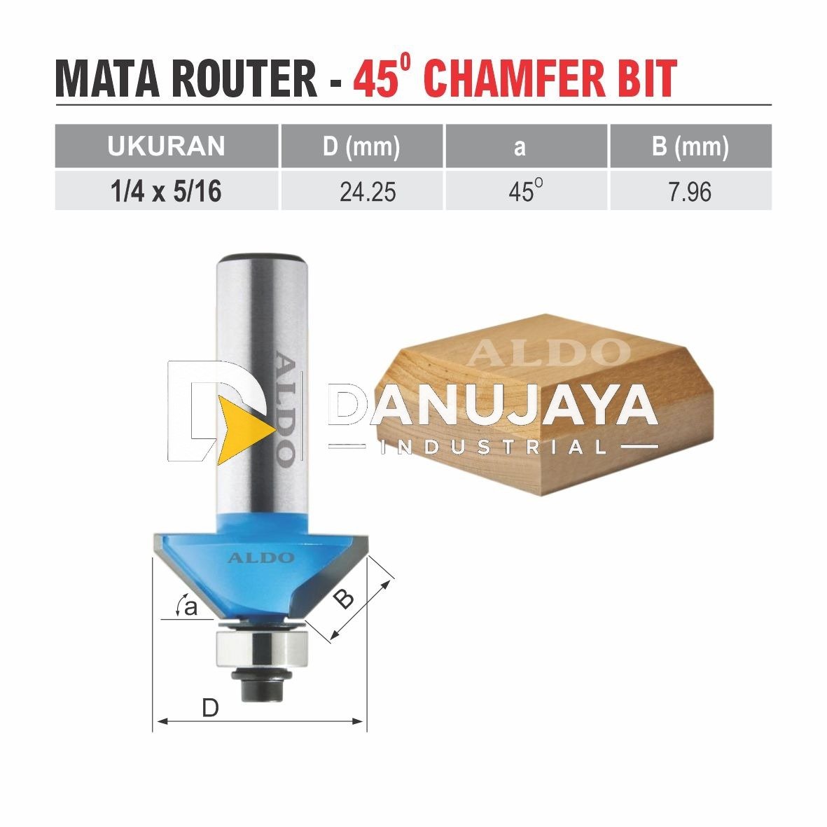 Mata Router 45° Chamfer Bit