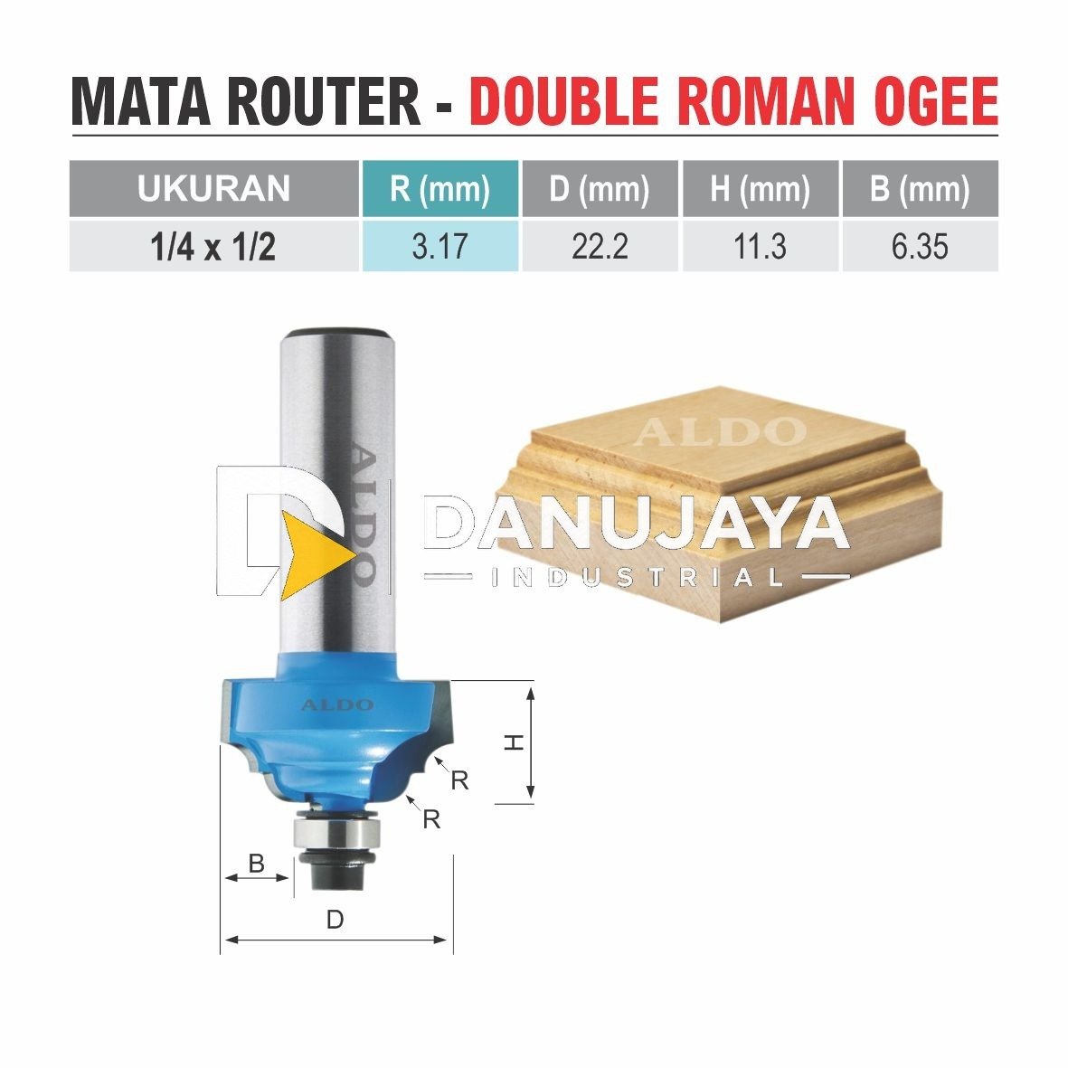 Mata Router Double Roman Ogee