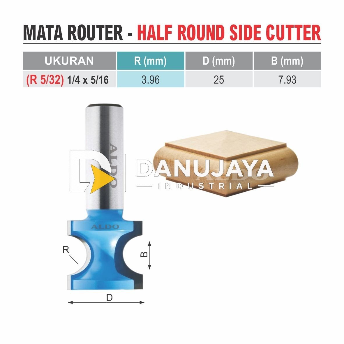 Mata Router Half Round Side Cutter Bit