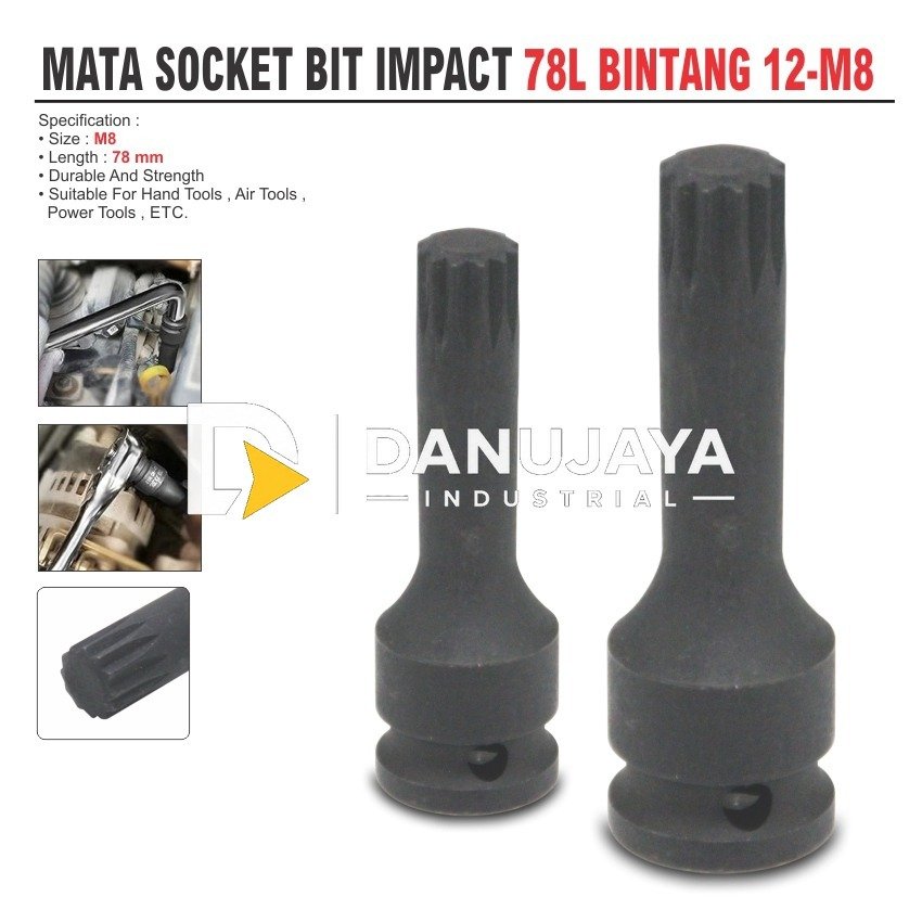 MATA SOCK BIT IMPACT BINTANG - 12 / MATA IMPACT/ SAMBUNGAN SOCKET ALDO