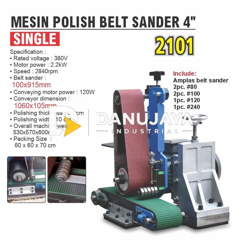 MESIN BELT SANDER 100MM / MESIN AMPLAS SABUK TYPE : 760 MERK ALDO