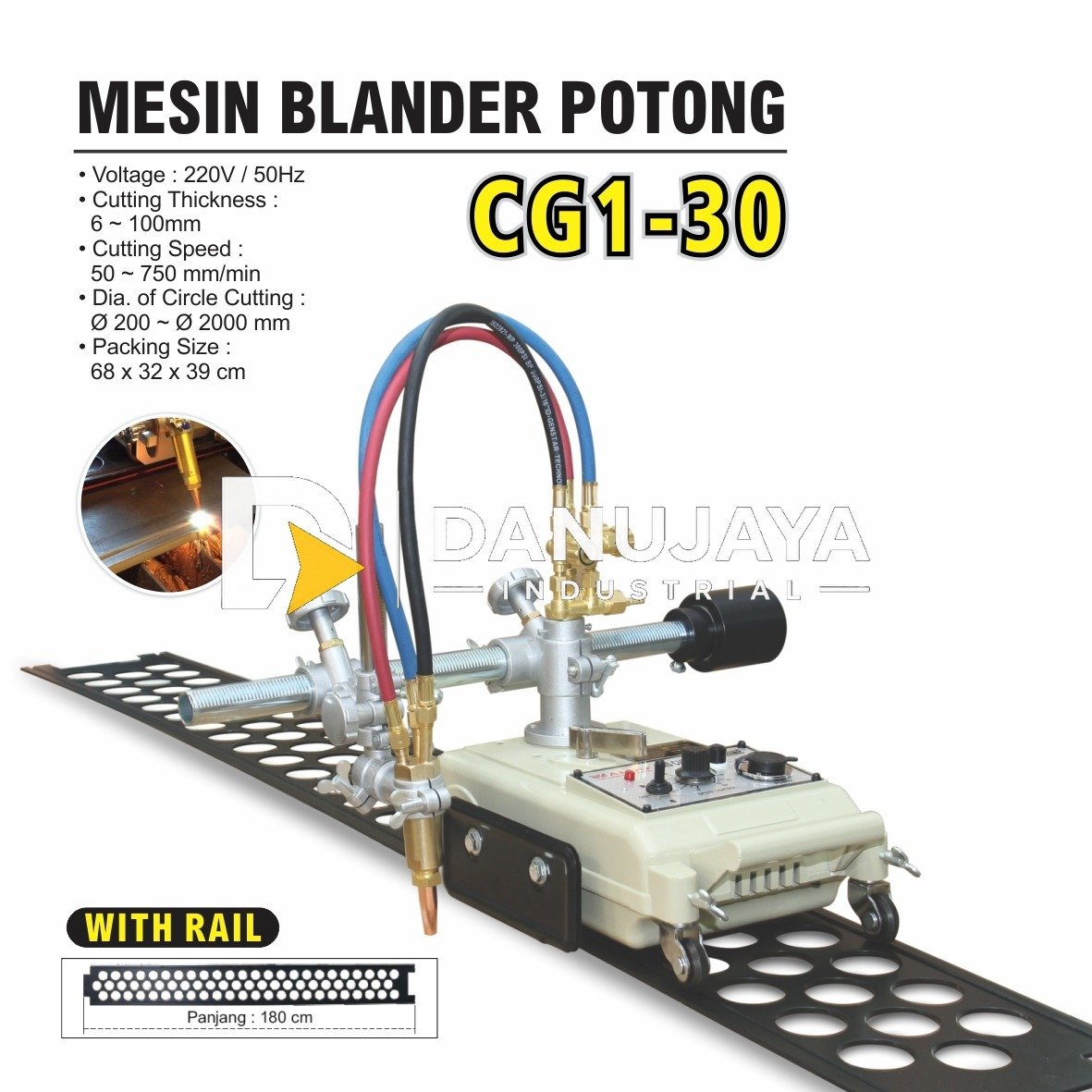 MESIN BLANDER POTONG CG1-30 / GAS CUTTING MACHINE MERK ALDO