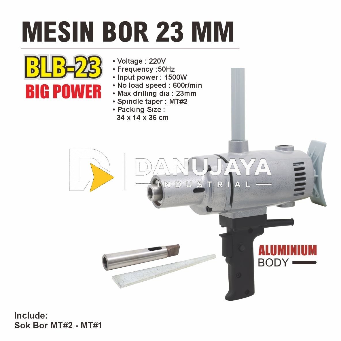 MESIN BOR 23 MM BLB-23 / ELECTRIC DRILL BIG POWER / MESIN BOR LISTRIK / BOR DRILL LISTRIK MERK ALDO