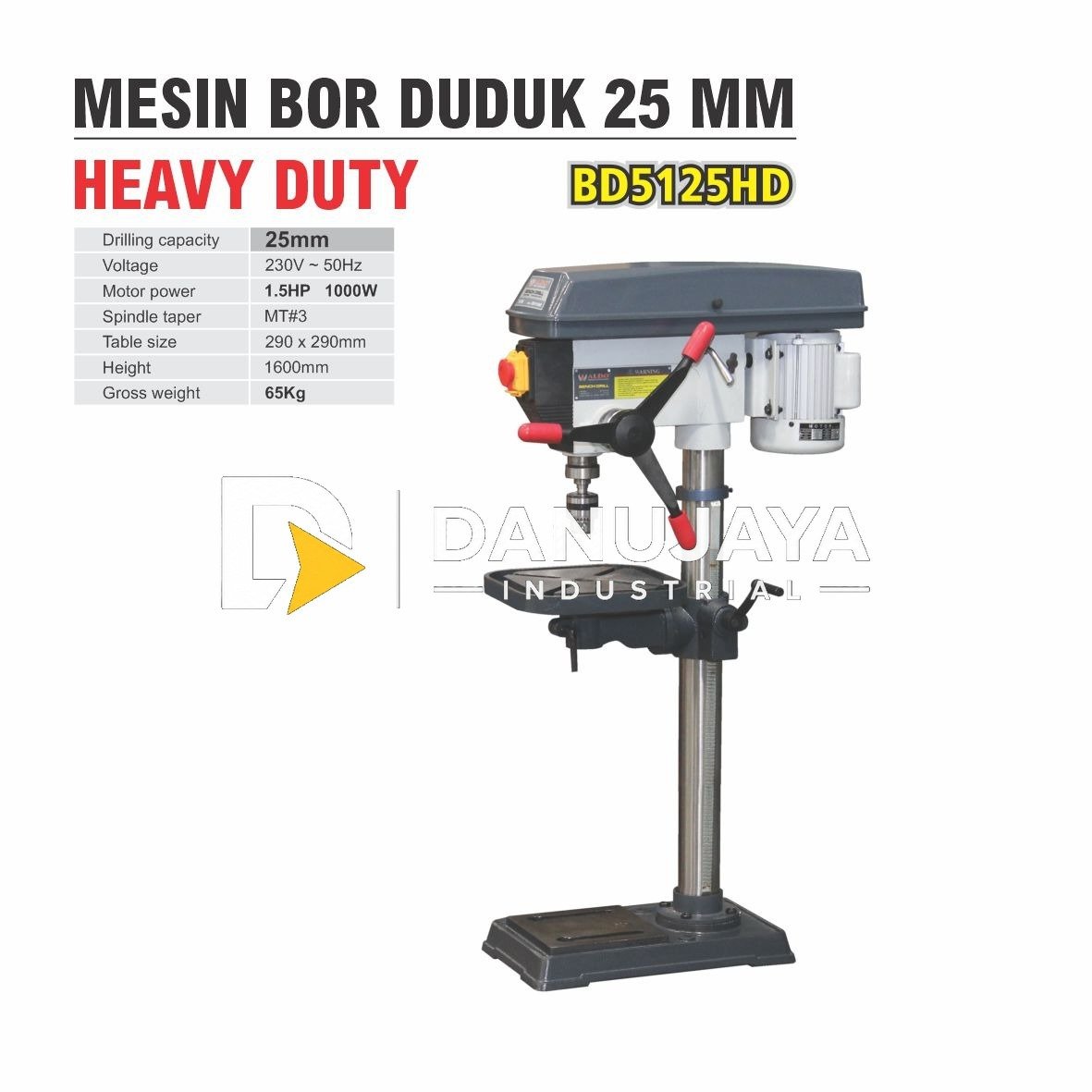 MESIN BOR DUDUK /BENCH DRILL 25 MM TYPE : BD5125HD HEAVY DUTY ALDO