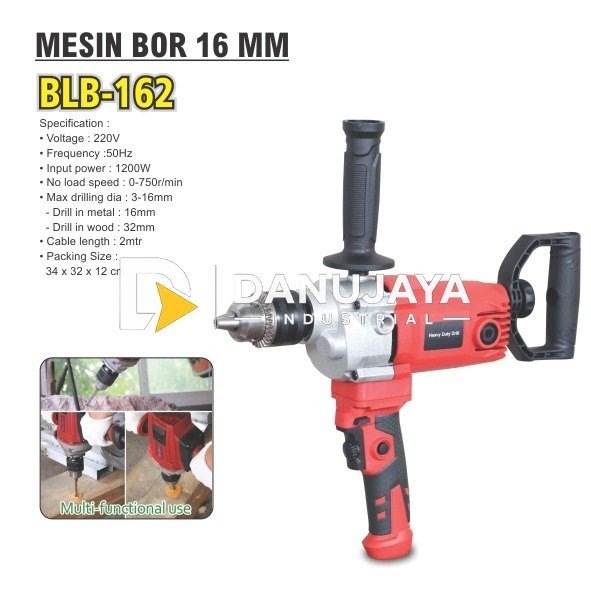 MESIN BOR HEAVY DUTY 16 MM BLB-162 / MESIN BOR LISTRIK / ELECTRIC DRILL 16 MM HEAVY DUTY MERK ALDO