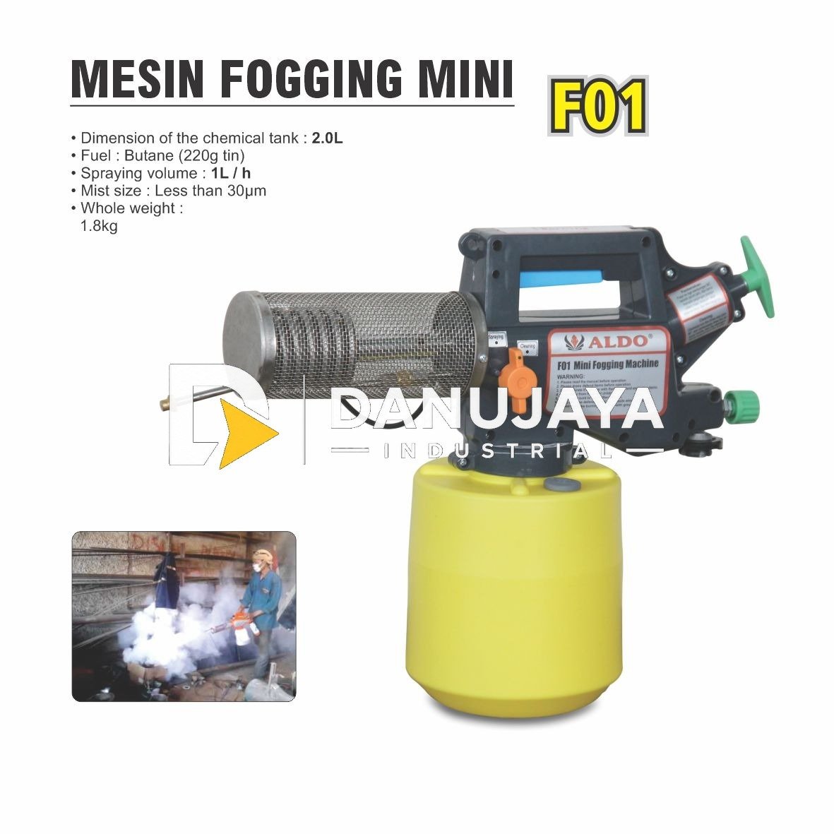 MESIN FOGGING MINI F-01 / F01 FOGGING MINI MACHINE / ALAT SEMPROT NYAMUK / MESIN FOGGER MERK ALDO