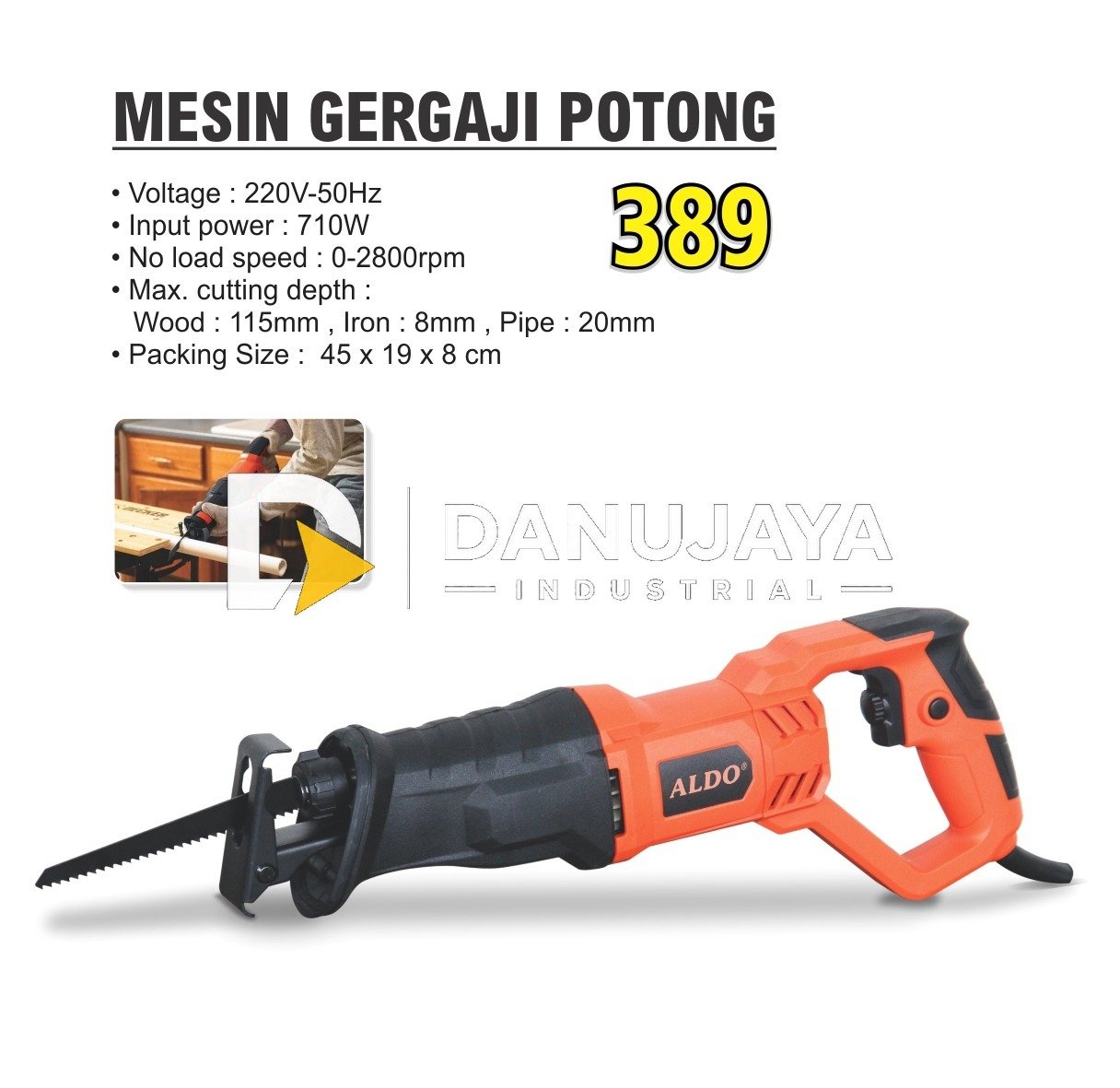 Mesin Gergaji / Cordless Reciprocating Saw Type : CDS-326 Merk Aldo