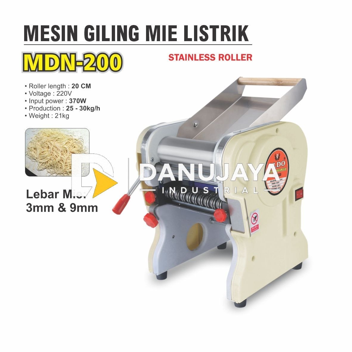 Mesin gilingan mie merk ALDO MDN200