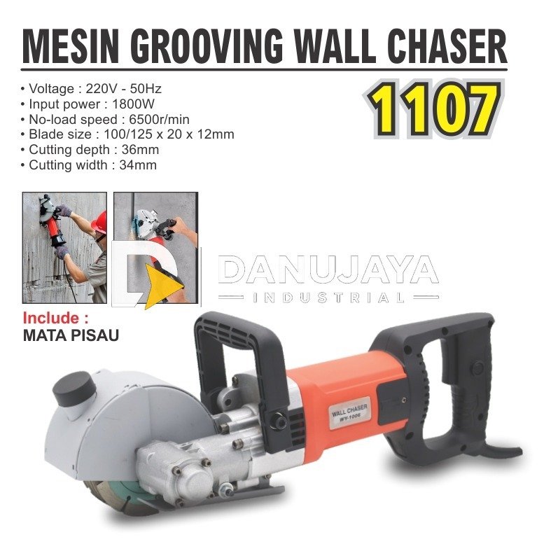 MESIN GROOVING WALL CHASER 1107 / WALL CHASER MACHINE / MESIN BOBOK DINDING / MESIN GERINDA DINDING / MESIN BUAT ALUR LUBANG DINDING MERK ALDO
