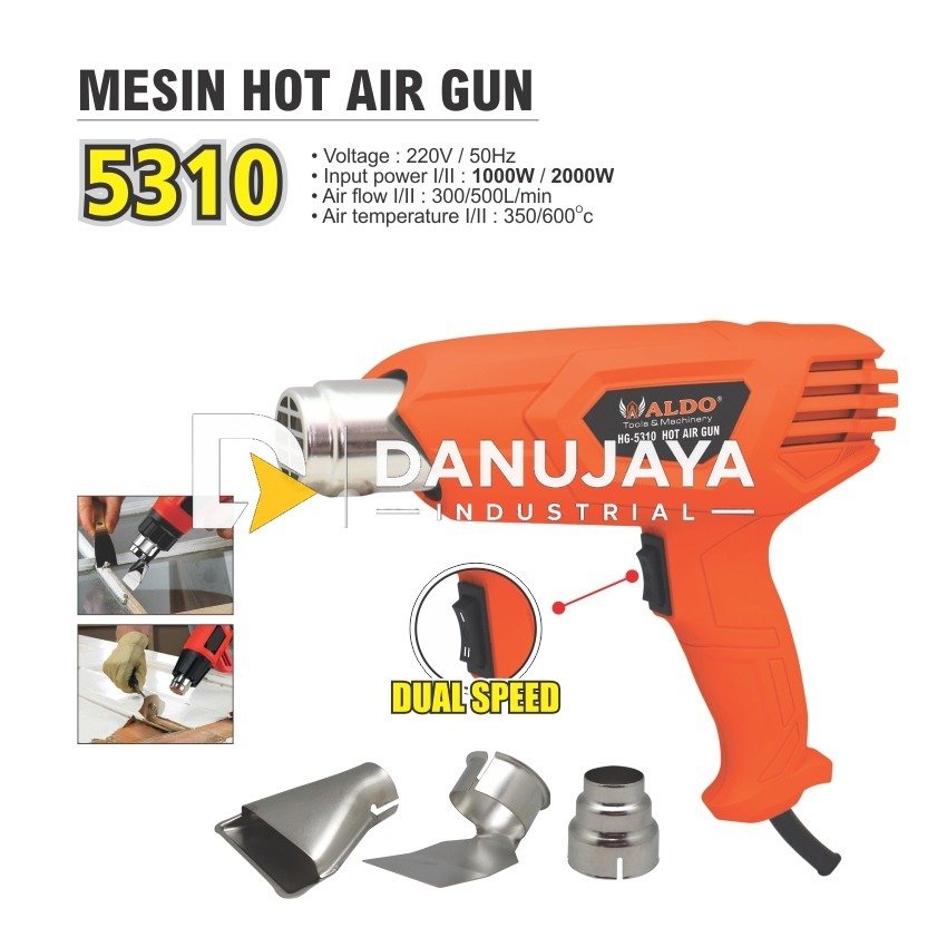 MESIN HOT AIR G UN HG-5310 / MESIN BLOWER PEMANAS / HEAT G UN / HOT G UN LISTRIK / PSTL PEMANAS LISTRIK MERK ALDO