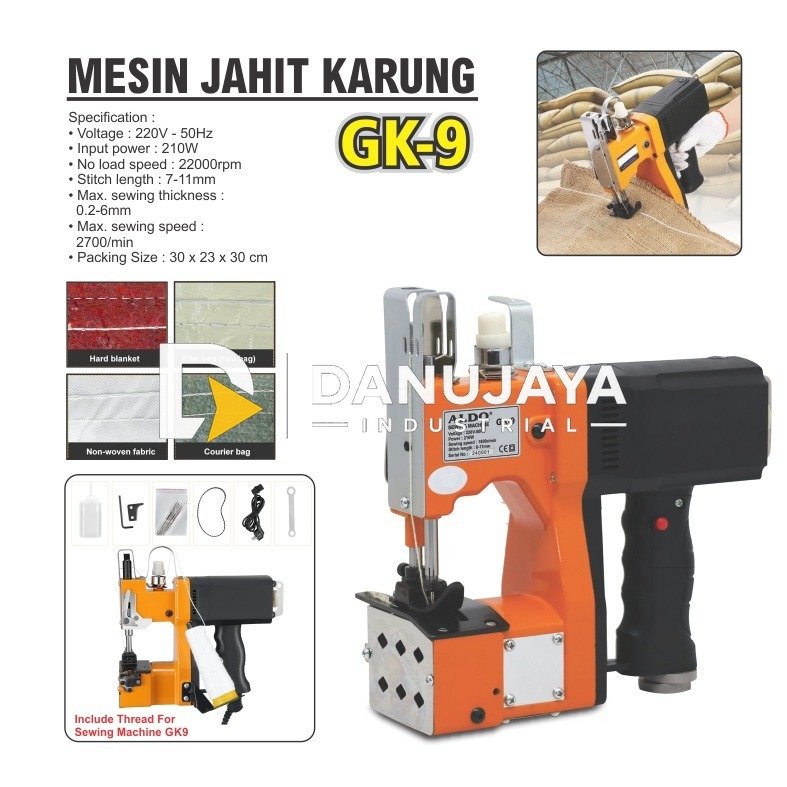 MESIN JAHIT KARUNG GK-9 / SAWING MACHINE / MESIN JAHIT KARUNG BERAS / ALAT JAHIT KARUNG MERK ALDO