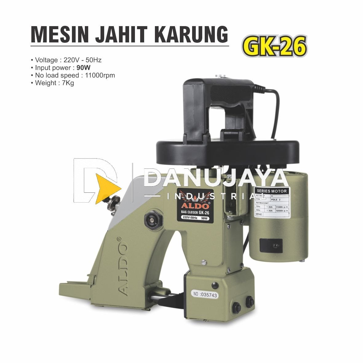 MESIN JAHIT KARUNG TYPE : GK-26 ALDO / ALAT JAHIT KARUNG