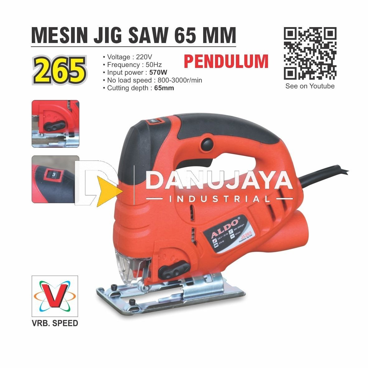 Mesin jig saw 65mm merk ALDO 265