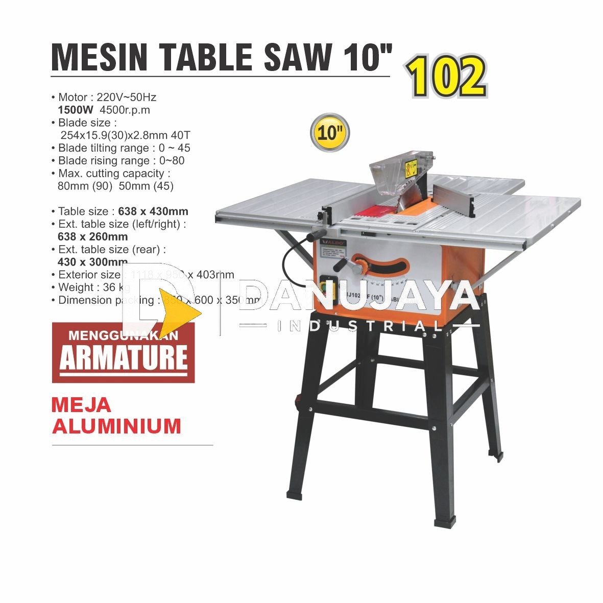 Mesin Meja Potong / Mesin Table Saw Type : 102 Aldo