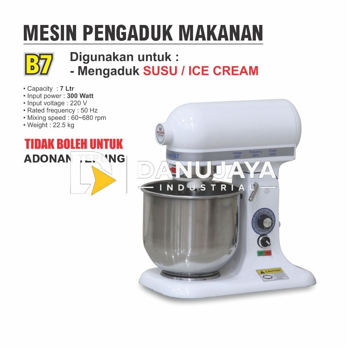 Mesin pengaduk makanan merk ALDO B7