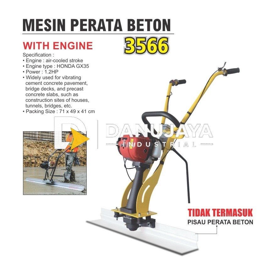 MESIN PERATA BETON WITH ENGINE 3566 / PERATA COR JALAN SEMEN / SURFACING FINISHING SCREED MERK ALDO