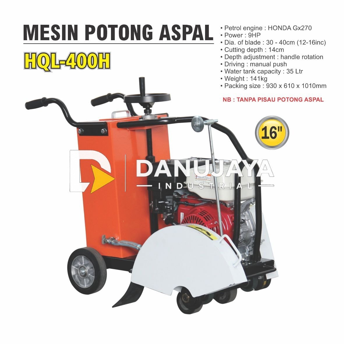 MESIN POTONG ASPAL HQL-400 / CONCRETE CUTTER / FLOOR SAW ALDO