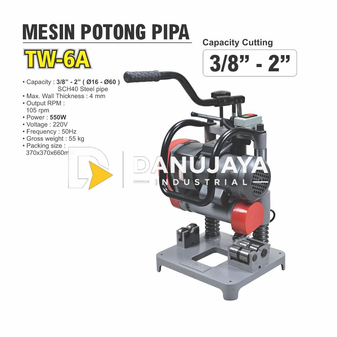 MESIN POTONG PIPA TW -6A / PEMOTONG PIPA / CUTTING PIPE MERK ALDO