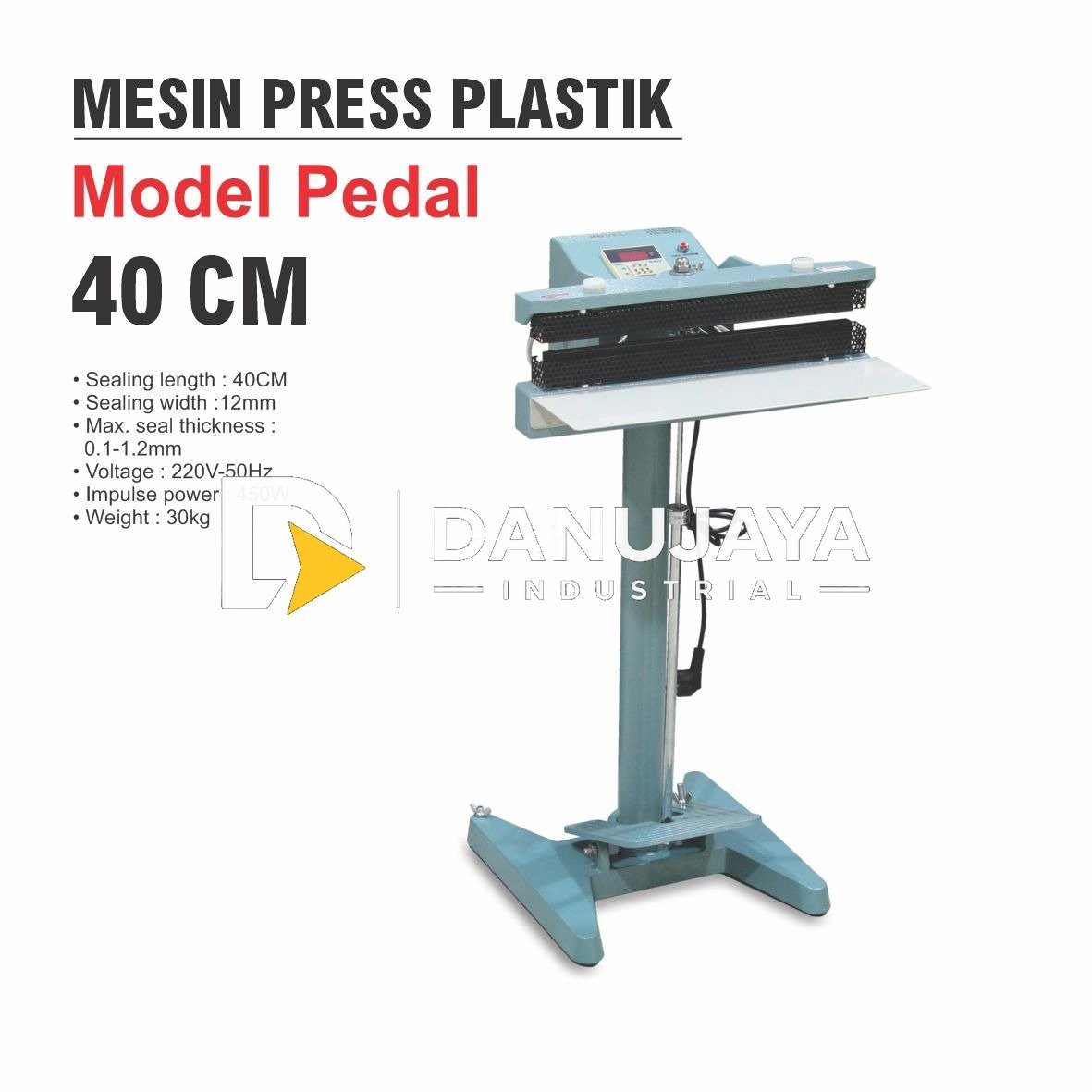 MESIN PRESS PLASTIK MODEL PEDAL 40 CM PFS-DD400 /STEP SEALER MACHINE / PEDAL IMPULSE SEALER / PRESS PLASTIK MODEL MEJA MERK ALDO