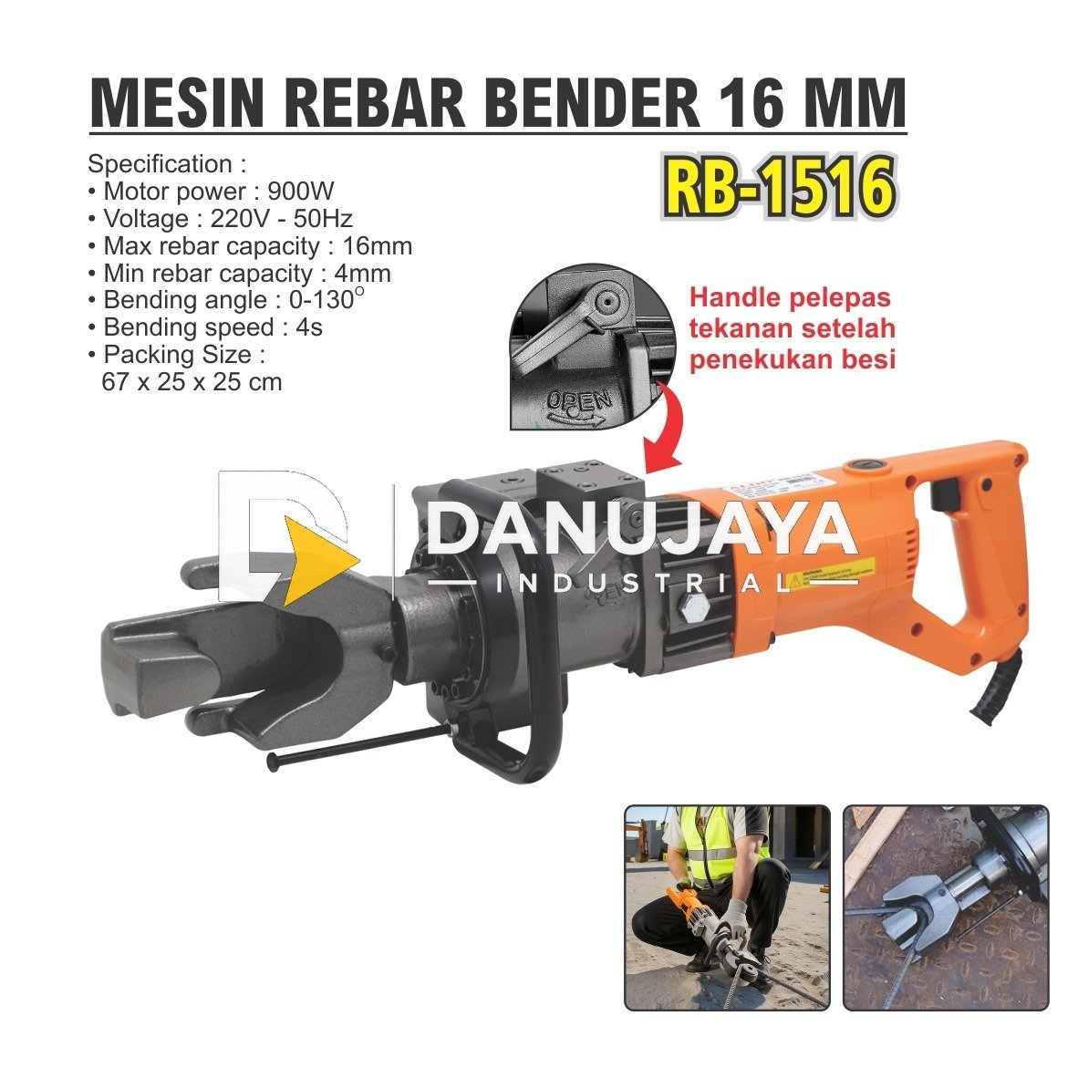 MESIN REBAR BENDER 16 MM RB-1516 / REBAR BENDER MACHINE / ELECTRIC REBAR BENDER / MESIN TEKUK BESI BETON LISTRIK MERK ALDO