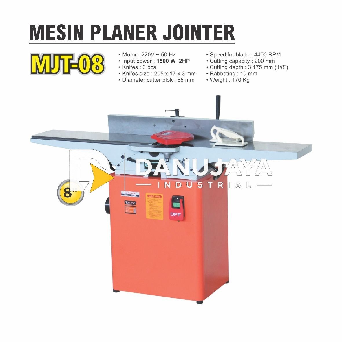 MESIN SERUT KAYU / MESIN PLANER / ELECTRIC PLANER TYPE : 1900 ALDO