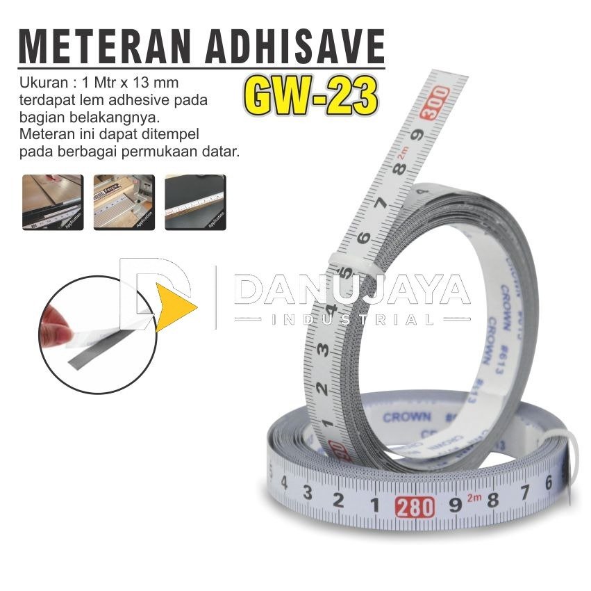 METERAN ADHESIVE GW-23 / METERAN TEMPEL / PENGGARIS TEMPEL / STICK ON TAPE MEASURE MERK ALDO