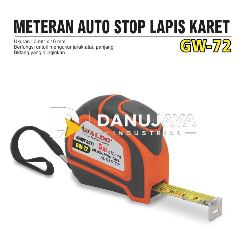 METERAN AUTO STOP LAPIS KARET GW-72 / METERAN TUKANG AUTO LOCK ALDO