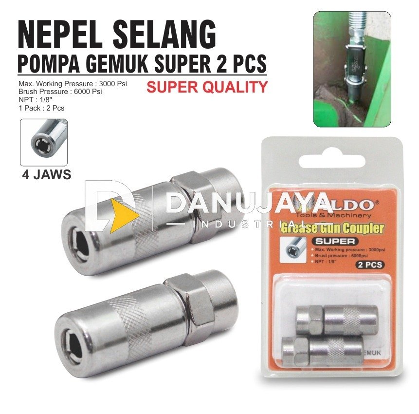 NEPEL SELANG POMPA GEMUK SUPER 2 PCS MERK ALDO
