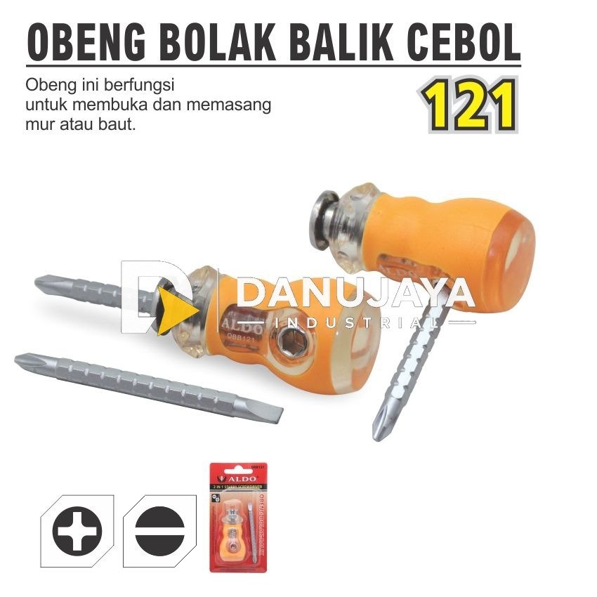 OBENG BOLAK BALIK MODEL USA / DOUBLE WAY SCREWDRIVER MERK ALDO
