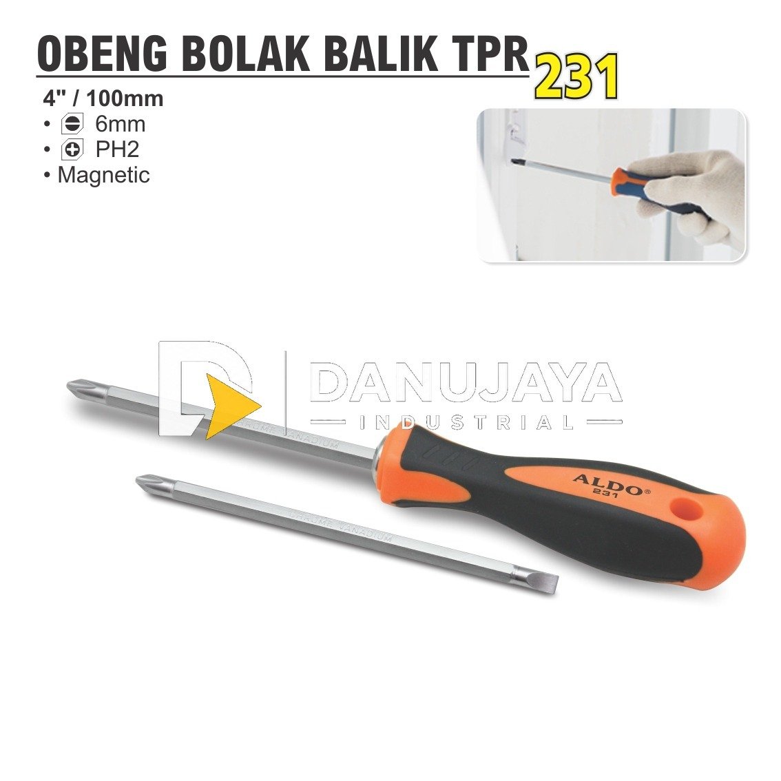 OBENG BOLAK-BALIK TPR 231 / TWO IN ONE SCREWDRIVER SET MERK ALDO