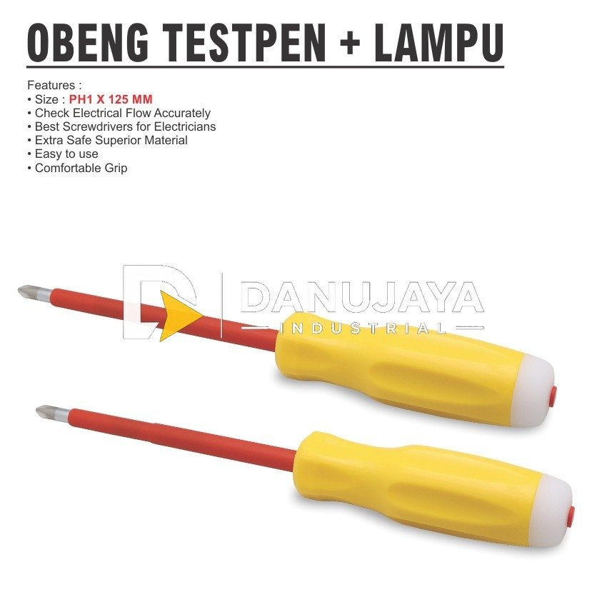 OBENG TESPEN + LAMPU 726 / OBENG LISTRIK / SCREWDRIVER WITH LAMP ALDO