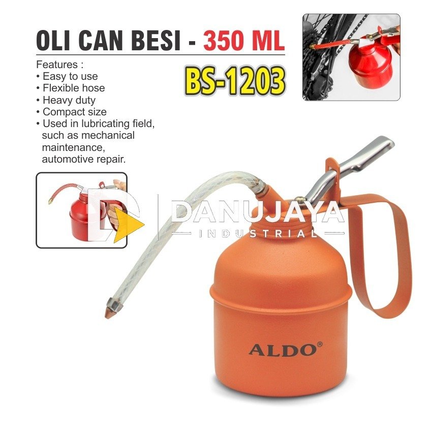 OLI CAN BESI 300 ML BS-1203 / OIL CAN BESI / TEMPAT OLI / BOTOL SEMPROT OLI / OLIKEN / KALENG SEMPROTAN OLI / ALAT SEMPROT OLI MERK ALDO