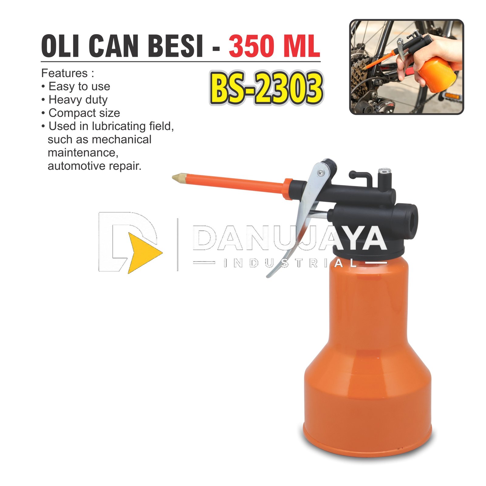 OLI CAN BESI 350 ML BS-2303 / OIL CAN BESI / TEMPAT OLI / BOTOL SEMPROT OLI / OLIKEN / KALENG SEMPROTAN OLI / ALAT SEMPROT OLI MERK ALDO