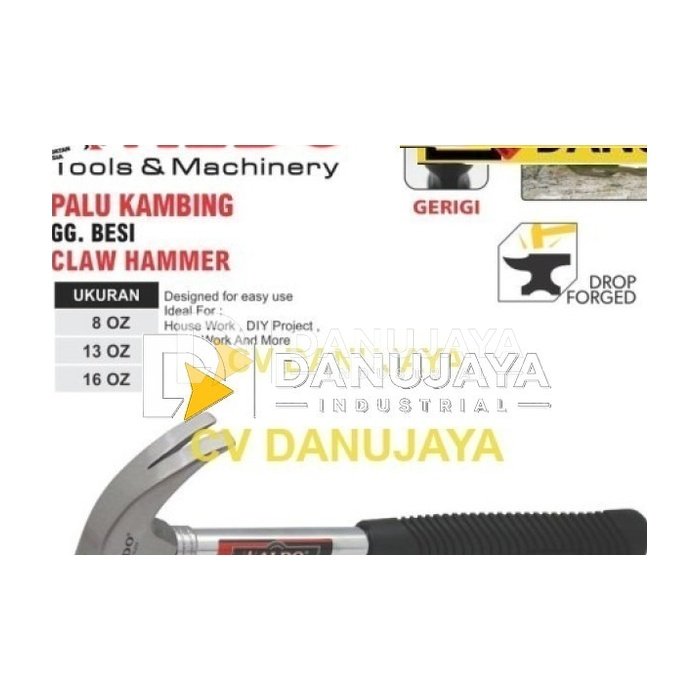 PALU KAMBING GAGANG BESI / CLAW HAMMER MERK ALDO