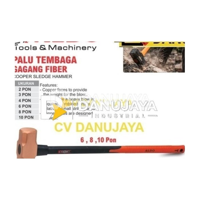 PALU TEMBAGA GAGANG FIBER / COOPER SLEDGE HAMMER MERK ALDO