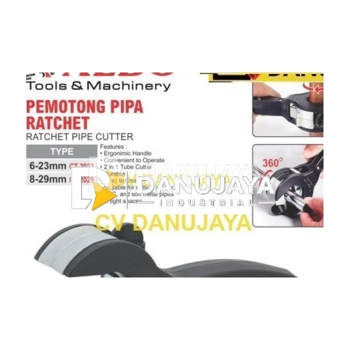 PEMOTONG PIPA RATCHET / RATCHET PIPE CUTTER / ALAT POTONG PIPA RATCHET MERK ALDO