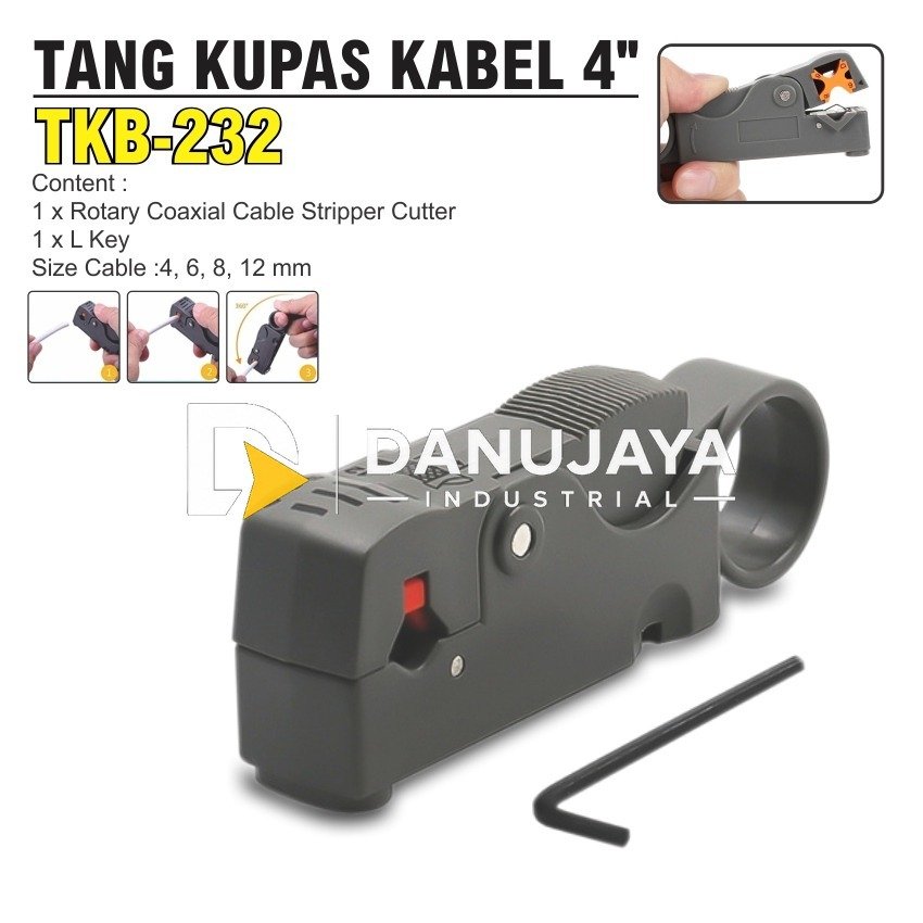 PISAU KUPAS KABEL 232 / ROTARY COAX CABLE STRIPPER / PENGUPAS KULIT KABEL / ALAT KUPAS KABEL / TANG KUPAS KABEL MERK ALDO