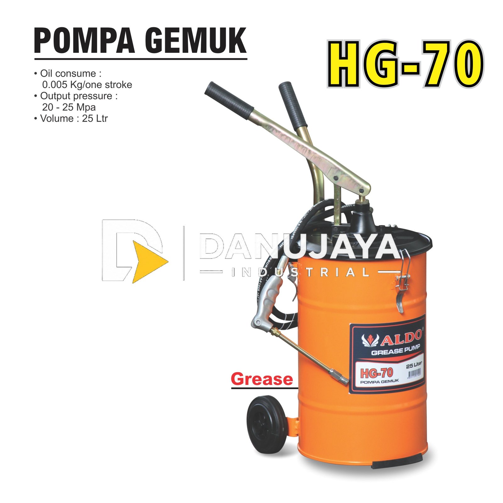POMPA GEMUK DRUM HG-70 25 LITER / GREASE PUMP MANUAL /HAND GREASE ALDO