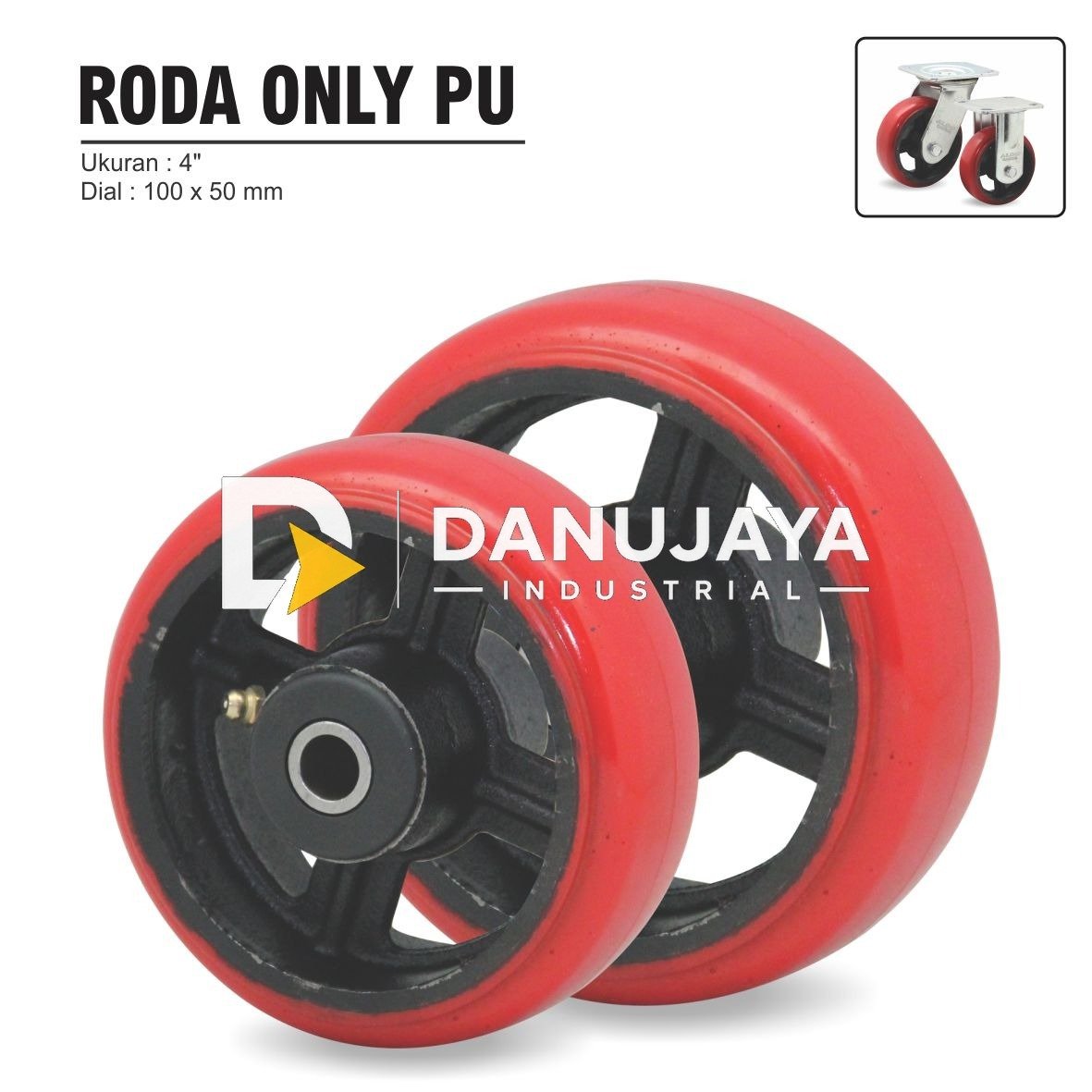 RODA ONLY PU UKURAN 4" / CASTER WHEEL MERK ALDO