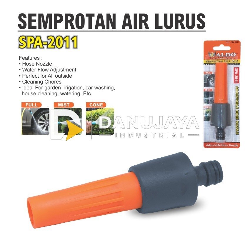 SEMPROTAN AIR LULUS SPA-2011 / ADJUSTABLE HOSE NOZZLE / KEPALA SEMPROTAN AIR CUCI MOTOR TAMAN / HOSE NOZZLE SPRAY MERK ALDO