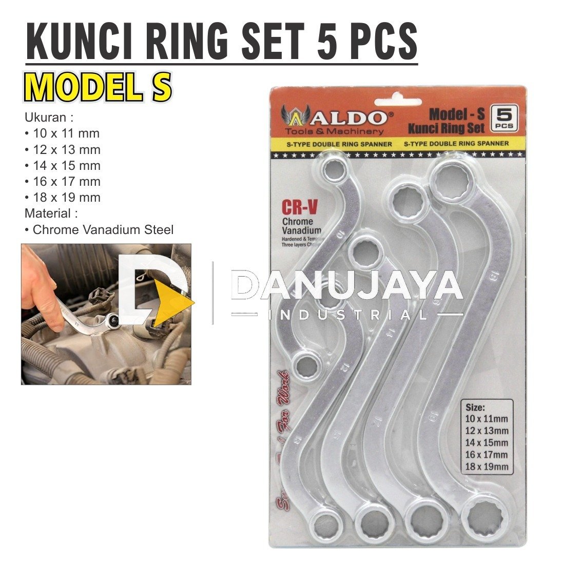 SIKAT BAJA 5 PCS 2955 / SHANK MOUNTED WIRE BRUSH SET / MATA BOR SIKAT TANGKAI BESI / SIKAT KAWAT BAJA MERK ALDO