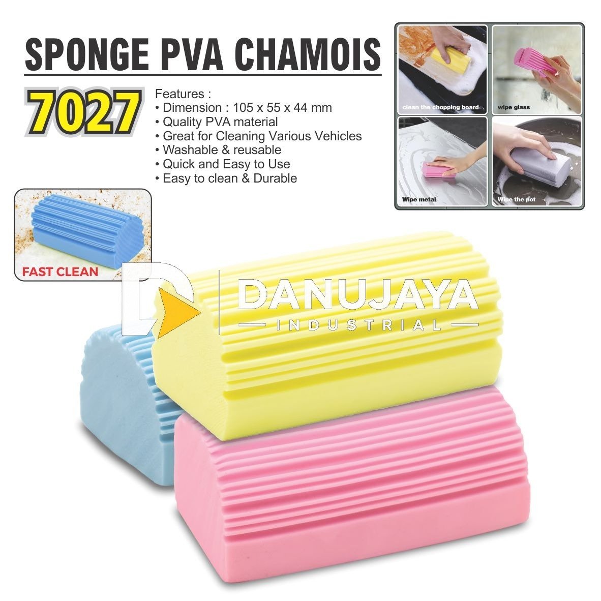SPONGE PVA CHAMOIS 7027 / SPON PEMBERSIH DEBU KACA BUSA KOTORAN / SPONGE SABUN PEMBERSIH SERBAGUNA MERK ALDO